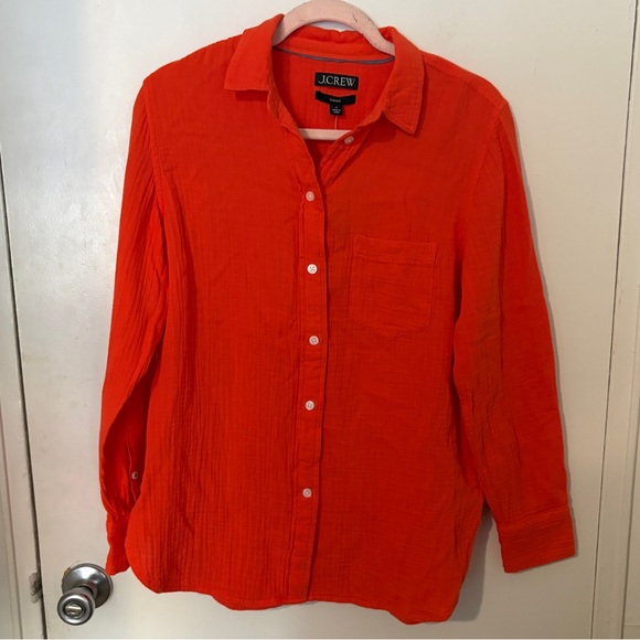 J. Crew Tops - J.Crew Vibrant Orange Classic Shirt - NWT